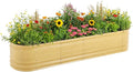 Vego garden 17" Tall 9 in 1 Novel Wooden-Look Metal Raised Garden Bed Kits Modular Planter Beds with 2 in 1 Wrench & Magnetic Plant Tags for Vegetables Flowers, Sunlit Oak
