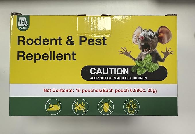 15PCS Mice Repellent Pouches, Natural Ingredients, Safe for Kids and Pets