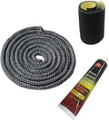 Protalwell Wood Stove Gasket, 1/4" Wood Stove Door Gasket Kit, High Temperture Resistant Gasket Rope Replacement for Stove or Fireplace Doors, Grey Color Fiberglass Gasket