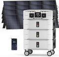 IEE SP5000 7680Wh Solar Power Station, 5000W(9000 Peak) AC Output, 120V/240V Split Phase LFP Battery with 4x200W Solar Panels, 1.6h Fast Charge Portable Power Generator for Home Backup, Emergency, RV