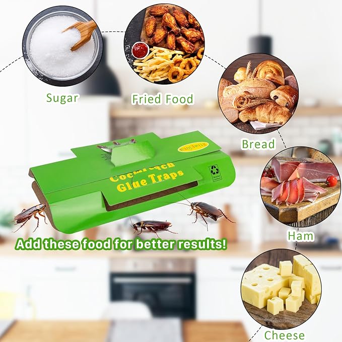 18 Pack Roach Traps Indoor Roach Killer Indoor Infestation, Cockroach Killer Indoors Home Cockroach Trap Sticky Traps for Insects