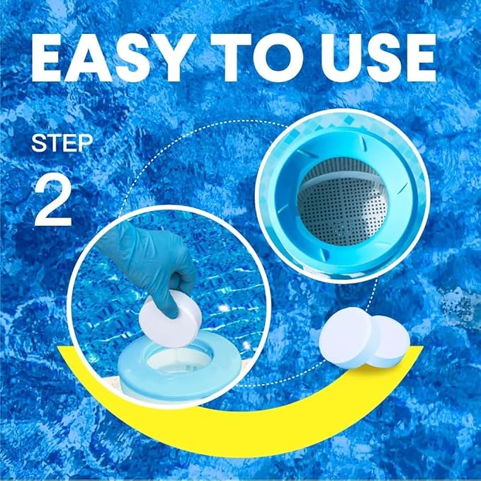 PROFELIZ Pool Chlorine Tablets 3 Inch, Slow-Dissolving Spa Sanitizer Eliminate Bacteria Algae Stabilized Chlorine for Swimming Pools Hot Tubs Spa Treatment (40lbs)