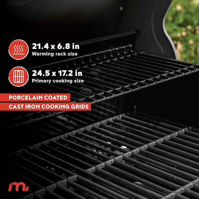 Megamaster 4-Burner Propane Gas Grill with Side Tables & 2 Hooks, 44,000BTUs, 566.92 sq.in Cooking Space, Perfect for Outdoor Cooking & Grilling, BBQs, Backyards, Tailgating, 720-1093B