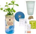 Modern Sprout Mason Garden Jar - Self-Watering Hydroponics Growing System Kit with Organic Herb Seeds - Jar Planter for Indoor Herb Garden - Seed Starter Kit - Home Decor & Gifting - Mint