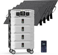 IEE SP5000 10240Wh Solar Power Station, 5000W(9000 Peak) AC Output, 120V/240V Split Phase LFP Battery with 4x100W Solar Panels, 1.6h Fast Charge Portable Power Generator for Home Backup, Emergency, RV