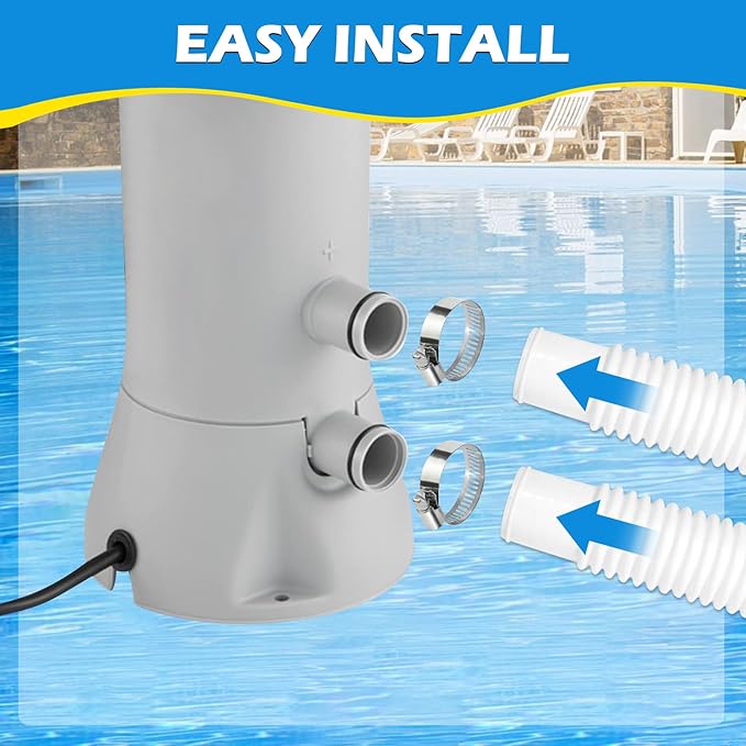 2 Pcs 1.25" Pool Hose, 59" Long Accessory Pool Pump Replacement Hoses, Compatible with All Above Ground Pool Filter Pumps that Use 1 1/4 Diameter Hoses