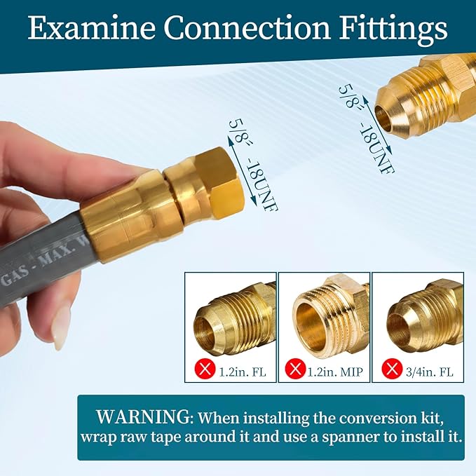 20FT 3/8” ID Natural Gas Grill Hose with Quick Connect Fittings, Natural Gas Hose for Weber, Char-Broil, Pizza Ovens, Patio Heaters
