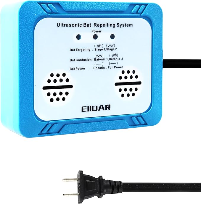 Ultrasonic Bat Repeller - Effective Removal Device for Home & Outdoor - Humane & Pet Safe Deterrent