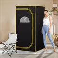 Portable Infrared Sauna, Full Size Personal Home Sauna Spa for Relaxation, Dry Heart Sauna Tent with Heating Foot Pad & Fortable Chair (L 31.5" x H 31.5" x H 62.9")