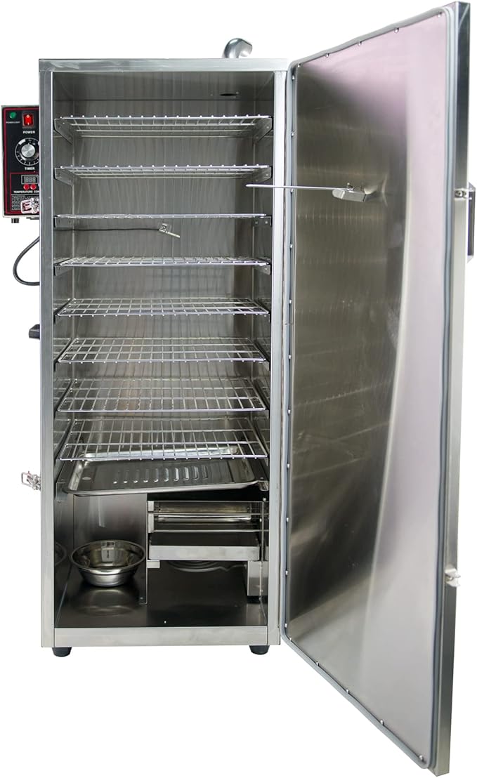 HAKKA Commercial Electric Smoker, Vertical Smoke Oven 8 Racks for BBQ Grill Outdoor Indoor Home Cooking Pastrami, Sausage, Bacon, Smoked Chicken, Smoked Pork (DSH-S50B)