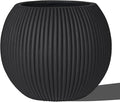 16 Inch Handmade Concrete Outdoor Planter - Classic Striped Design | Fiberglass & Composite Material | Durable for Commercial & Home Decor