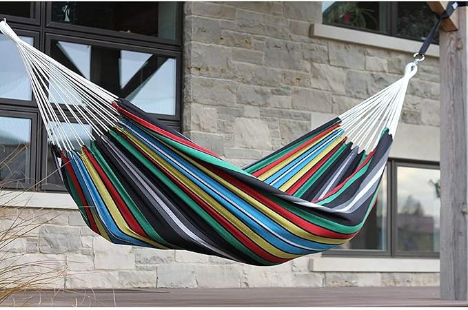 Vivere Brazilian Style Double Hammock Patio Outdoor Hanging Swing, Rio Night