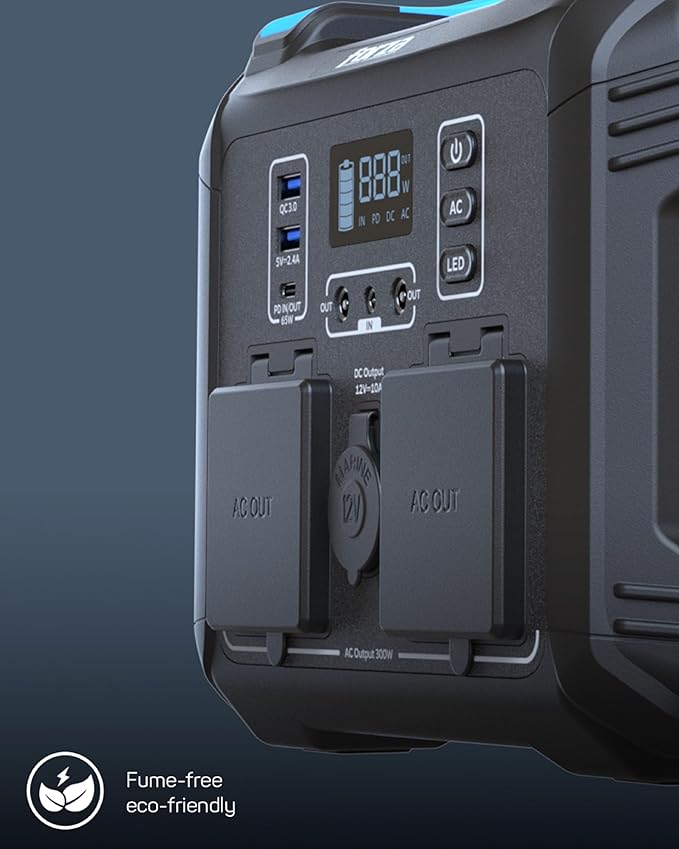Forza FPP-T300 Portable Power Station 300W | 236Wh LiFePO4 (LMFP) Power Supply | AC, DC & USB Outputs | Fast Recharge via AC, Car or Solar | Compact Backup Power for Home, Camping & Travel