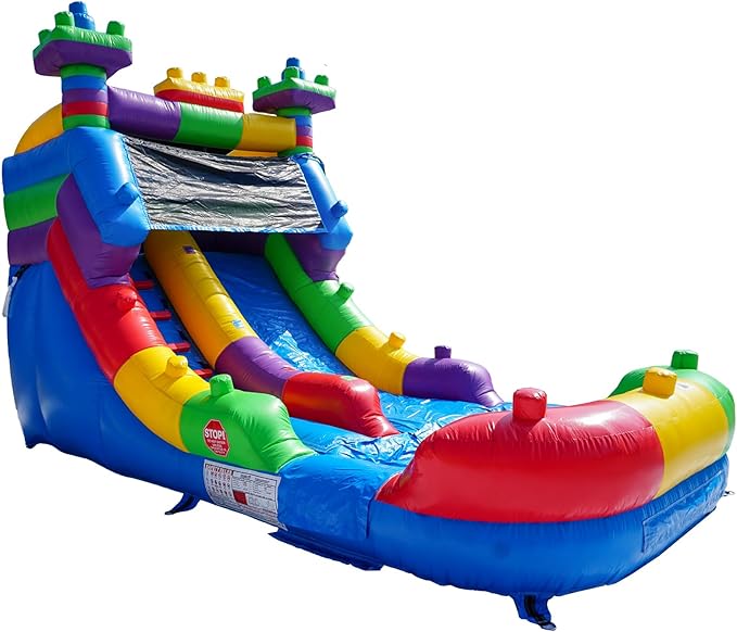 Semi Commercial Inflatable Water Slide for Big Kids 8-12 or Adults,Outdoor Use,High Slide with Shallow Pool,Backyard Water Play Slide,19‘ × 9’ ×13‘ (Without Blower)