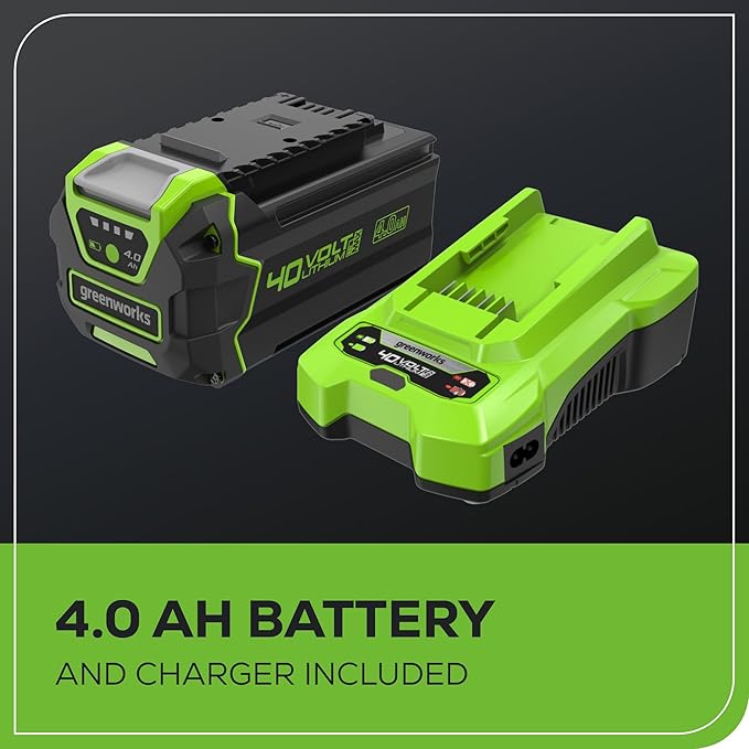 Greenworks 40V 8" Brushless Cordless Edger with 4.0Ah Battery & Charger – Tool-Less Depth Adjustment, Lightweight Lawn Edging Tool, 4-Year Warranty