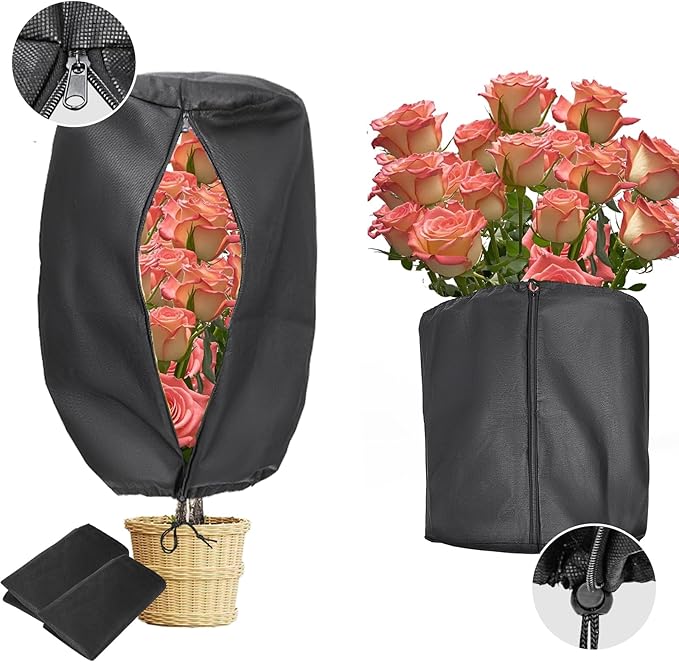 EJW Plant Covers Freeze Protection, Plant Cover, Plants Cover for Winter,Frost Blankets for Outdoor Plants,Frost Covers for Outdoor plants2 PCS, Cylindrical 19.6 * 14.5 * 14.5inch,