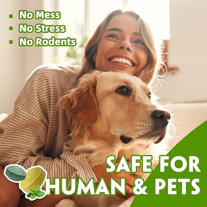 Peppermint Mouse Repellent, Natural Rodent Deterrent for Indoor & Outdoor Use, Effective Mice and Rat Control for Home, Car, RV, Garage & Garden - Safe for Kids & Pets, 24 Pack.