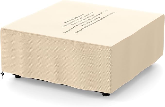 Fire Pit Cover 28 Inch Square Outdoor Propane Fire Pit Table Cover Polyester with PVC Coating Material, Tear-Resistant, UV Resistant, Waterproof, Windproof, Fading Resistant, Anti-Crack