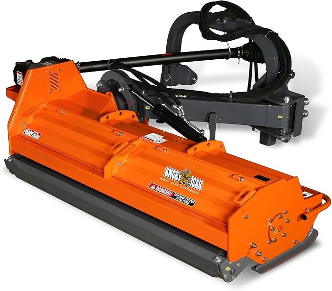 78" Heavy Duty PTO Drive 3 Point Offset Ditch Bank Verge Flail Mower for 80-110HP CAT 2 Tractor, 122'' Offset Distance,55°/90° Rotation Angle, 18 Hammers, Model VBM78