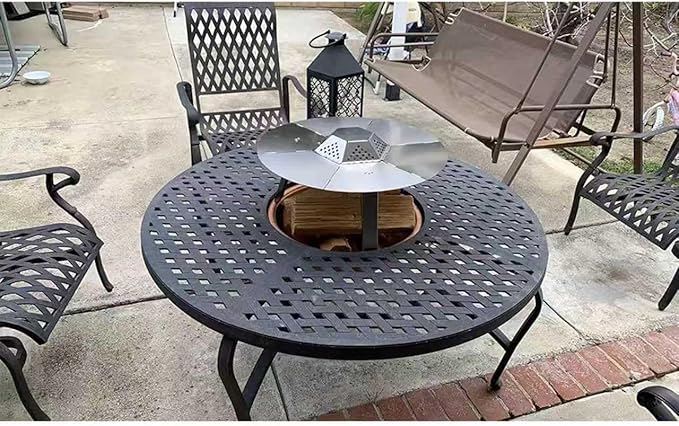 Heat Deflector for Solo Stove Yukon 27", 304 Stainless Steel Heat Diffuser with Handle & Legs,Heat Radiation for Wider Warmth Area, Compatible with Yukon 27" Outdoor Fire Pits, for Backyard, Camping