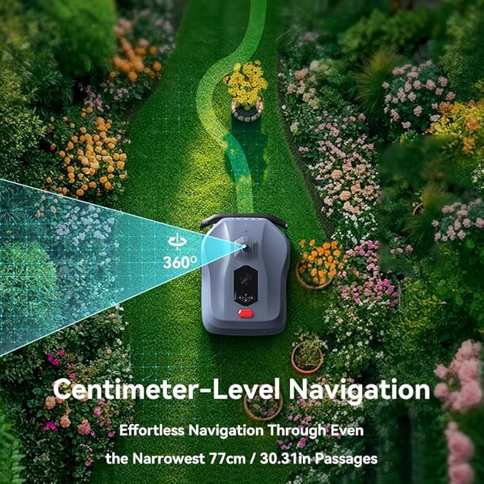 Neomow X 3D LiDAR Slam Mapping Robot Lawn Mower Perimeter Wireless for 1 Acre AI Vision Obstacle Avoidance with 4G, No RTK Antenna Required, App Control, GPS, IPX5, Anti-Theft, Queit