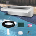 Pool Fountain Stainless Steel Pond Waterfall Spillway Kits for Indoor/Outdoor Decorative, 12 Inches Pool Water Feature for Garden Patio, Backyard Koi Pond Decor(No LED Light)