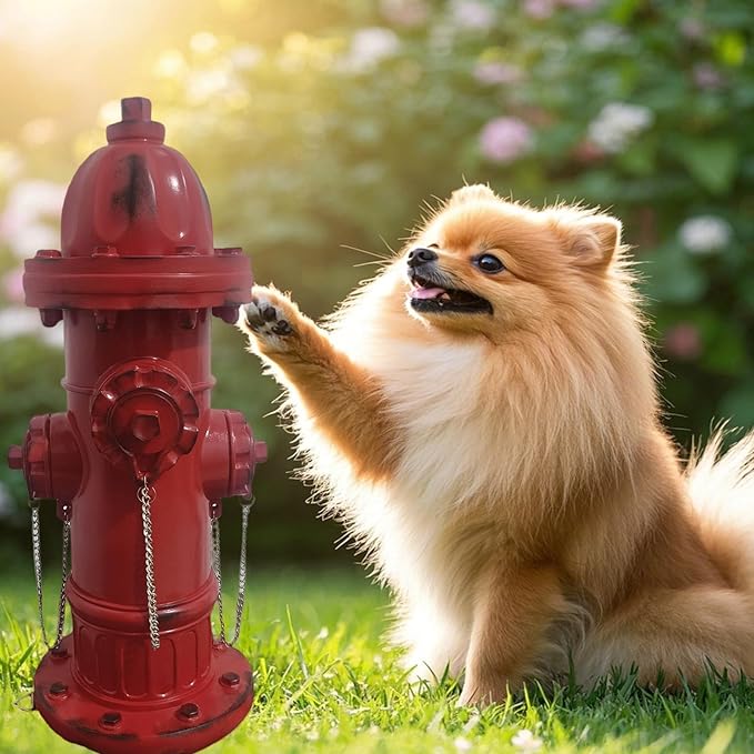 SHGYIBRISK Fire Hydrant for Dogs to Pee On: Dog Fire Hydrant Pee Post Outdoor-17.5" Training Post Statue for Yard Garden (Red-Big)