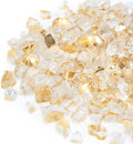 Stanbroil 10-Pound Fire Glass - 1/4 inch Reflective Tempered Fire Glass for Fireplace Fire Pit, Gold Reflective