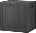 NUNU LAB 32 Gallon Outdoor Storage Box Waterproof, Outside Package Delivery Deck Boxes with Lockable Lid, Backyard Storage Bin For Garden Tools, Patio Cushions Accessories, Black