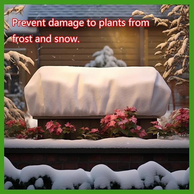 Plant Cover Freeze Protection, Winter Plant Covers, Plant Frost Cover, Tree Plant Freeze Protection Covers, Planter Plant Winter Frost Blanket with Zip Drawstring,2 Pack (68.9x17.7x15.7INCH)