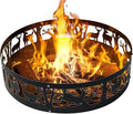 Fire Pit Ring 36 Inch - Heavy Duty Steel Smokeless Fire Ring Insert for Outside Wood Burning Large Round Firepit Liner for Camping Backyard Patio Garden (36x9 Inch)