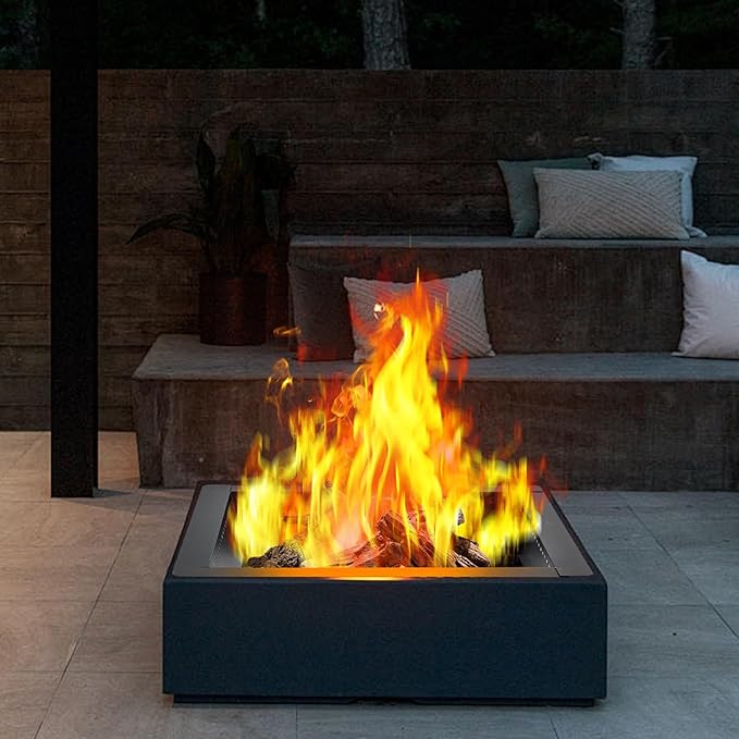 36 inch Outdoor Fire Pit Liner, Square Heavy Duty Fire Pits, Rim Insert Firepit for Outside, DIY Campfire Fireplace