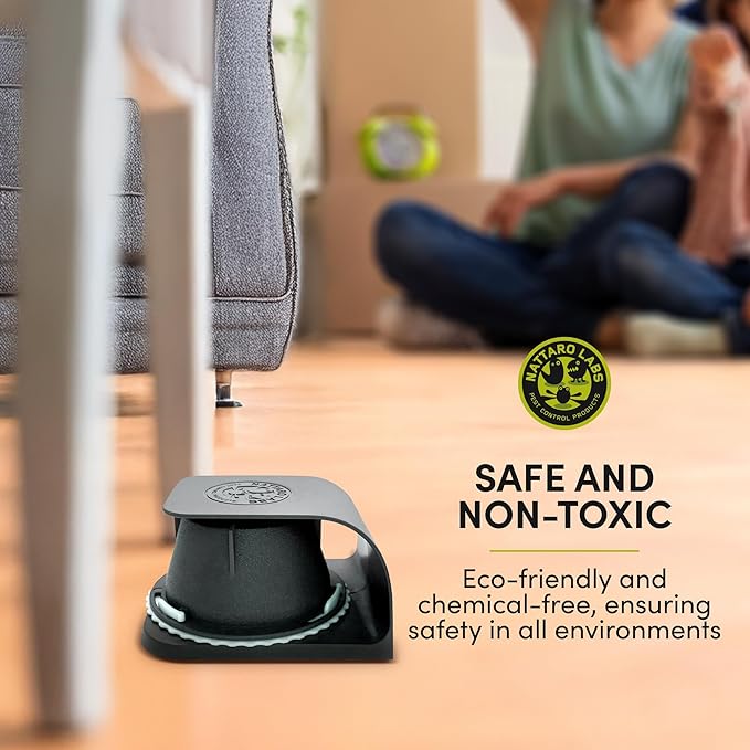 Scout Bed Bug Detection Trap – Non-Toxic Early Monitoring Solution with Patented Pheromone Technology, Includes 4 Bed Bug Detection Traps, Replaceable Lures and User Guide