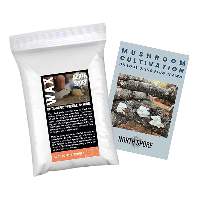 North Spore Log Inoculation Bundle | 500 ct Shiitake, Lions Mane, and Blue Oyster | Wax, Daubers, and Drill Bit | Grow Mushrooms on Outdoor Logs | Premium Quality Mushroom Plug Spawn | Handmade in USA