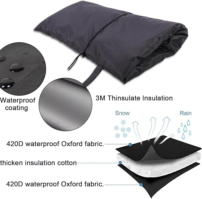 Outdoor Faucet Cover for Winter Freeze Protection, Waterproof Water Spigot Cover, 15”x35” Large Hose Bib Covers for Outdoor Faucets, Garden & Lawn, Reusable Freeze Protector for Winter & Summer