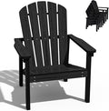 nevilywood Compact Stackable Adirondack Chairs, 26.3" Wide HDPE Outdoor Patio Chairs - Durable, Space-Saving Design for Porch, Lawn or Garden, Black