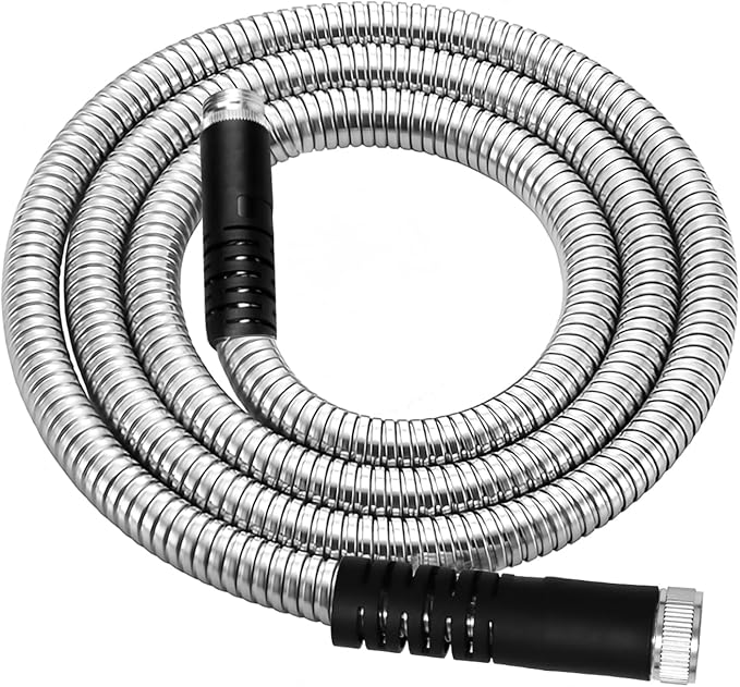 Stainless Steel Garden Hose 5FT, Perfect RV Accessory, Drinking Safe, Highly Flexible & Durable, Female to Male(Silver)