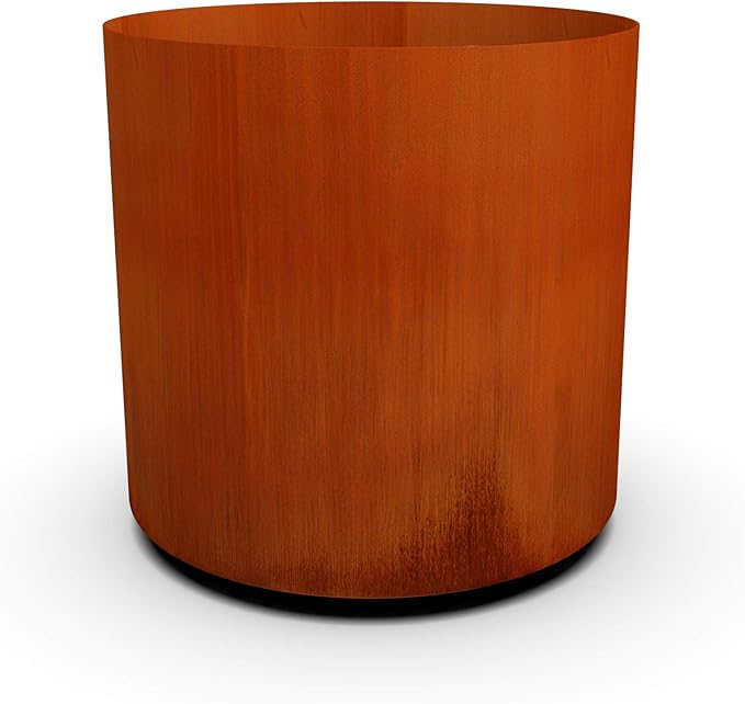 Plantercraft Large Round Planters for Outdoor Plants 20x20 Inch | Corten Steel Planter for a Modern Statement Piece | Heavy Duty Large Outdoor Planters for Patio, Deck, and Garden