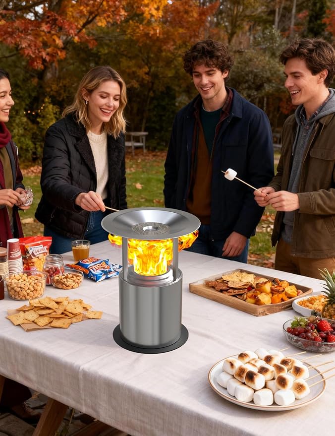 Heat Deflector for Solo Stove Mesa XL, Portable Fire Pit Heat Deflector with 3 Detachable Legs, Accessory for Mesa XL Fire Pit, Captures and Redirects Warmth, 304 Stainless Steel