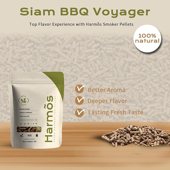 Harmos 4 Wood Pellets: Premium Hardwood pellets for SEA Tropical/Ninja BBQ/Smokers, 2 Sealed Packs