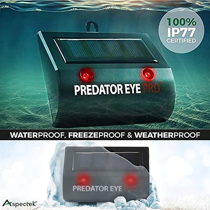 ASPECTEK Predator Eye PRO - Solar-Powered Predator Light with Kick Stand, 4600 Sq. Ft. Coverage for Night-Time Animal Control and Pest Repeller, 2 Pack
