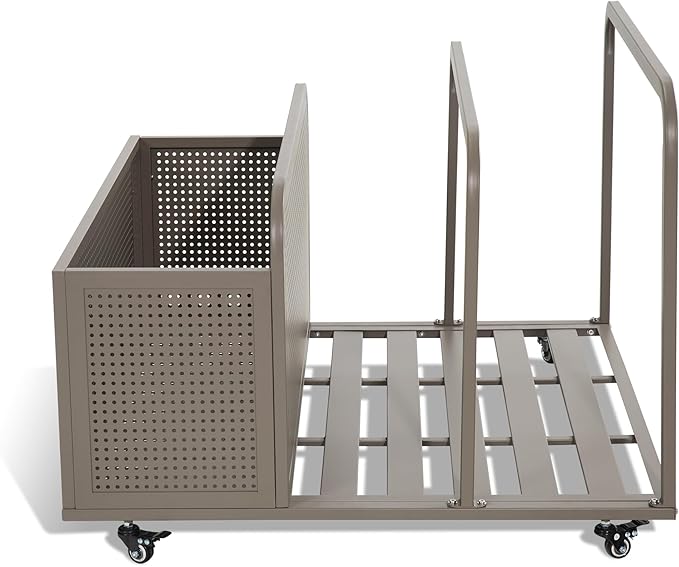 Ulax furniture Cleveland Pool Float Storage Organizer, Steel Pool Float Holder with Basket Shelf, Towel Bars & Hooks