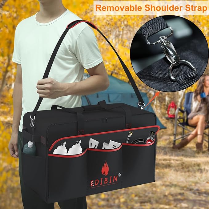 17" Griddle Carry Bag Fits Blackstone 1971 Heavy Duty Flat Top Grill,Fit for Blackstone 17 inch Tabletop Griddle Without Hood,Water Resistant 600D Polyester Heavy Duty