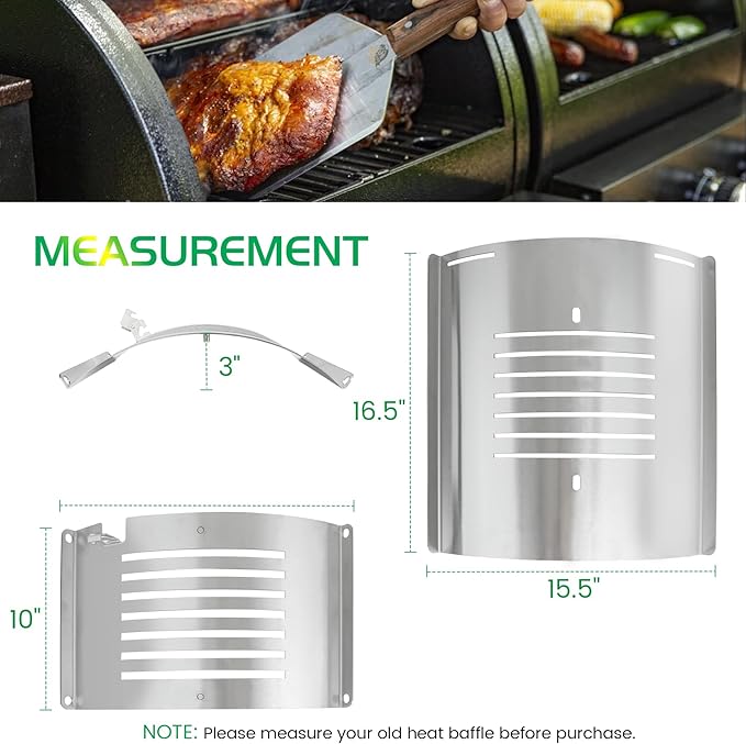 Flame Broiler Kit for Pit Boss PB1230 Pellet Gas Combo Grills 1230CC PB1100PSC2 550G Replacement Parts Pitboss Diffuser Heat Deflector Plate Smoker BBQ Accessories
