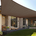 LOVE STORY Custom Size 7'x7' Brown Sun Shade Sail Rectangle UV Block Canopy Patio Sail Sunshades Fabric for Outdoor Garden Carport (We Make Custom Size)