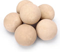 Ceramic Fire Balls, 5 Inch Set of 6 Fire Stones for Indoor & Outdoor Fire Pits or Gas Fireplaces, Reusable Decorative Landscaping and Fireplaces Accessories, Beige