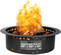 Iron Forge Tools Fire Pit Ring 36 Inch Outer/30 Inch Inner - Outdoor Heavy Duty Metal Round Smokeless Permanent Fire Ring Insert Liner (36x30x10)