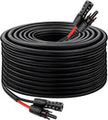 Solar Panel Extension Cable - 8AWG 50FT Solar Wire with Female & Male Waterproof Connector Flame Retardant Protective Sleeving PV Wire for RV, Photovoltaic Systems, Home, Boat, Solar Panels, Car