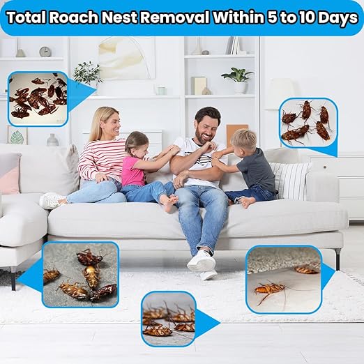 Professional Strength Cockroach Gel Bait, 32 Pack Effective Roach Killer Consume Bait for Heavy Infestations, Pet Safe Formula for Control in Cracks Crevices Walls