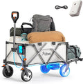 Litheli Electric Wagon Cart with 1 Battery, All-Terrain Wheels & Variable Speed | 200L Capacity, 300 lbs Heavy-Duty Utility Wagon for Camping Beach Garden Shopping, SE-Beige